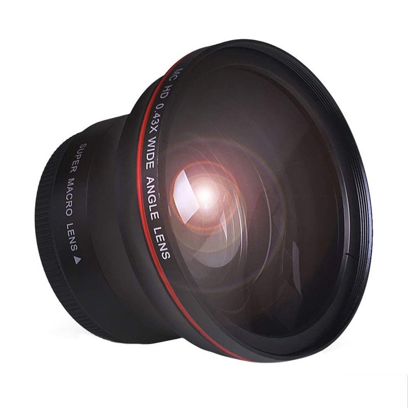 Tectra 55MM 0.43x Professional HD Wide Angle Lens (Macro Portion) for Nikon Cameras with DX NIKKOR 18-55mm f/3.5-5.6G VR and 55MM Sony E Lenses - Image 1